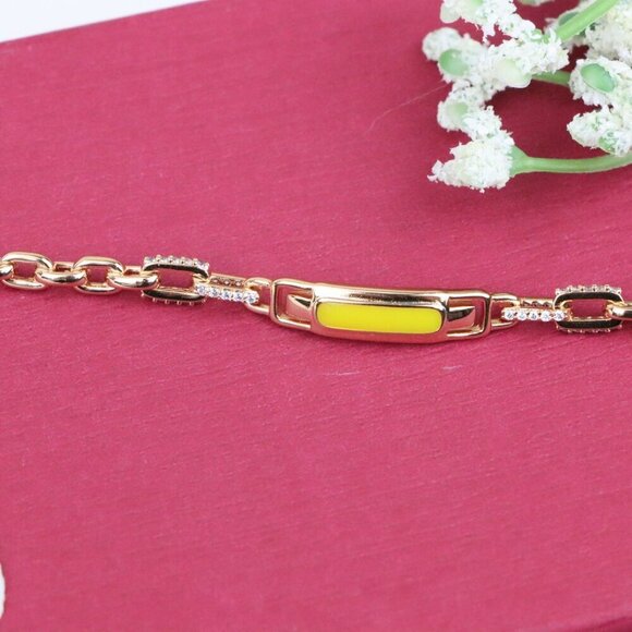 Elegant Rose Gold Bracelet with Yellow Accent, XPBL0701 - Picture 13 of 13